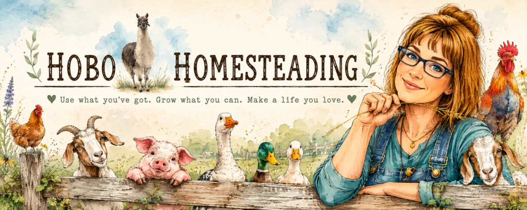 Jill at the fence on the farm — Hobo Homesteading