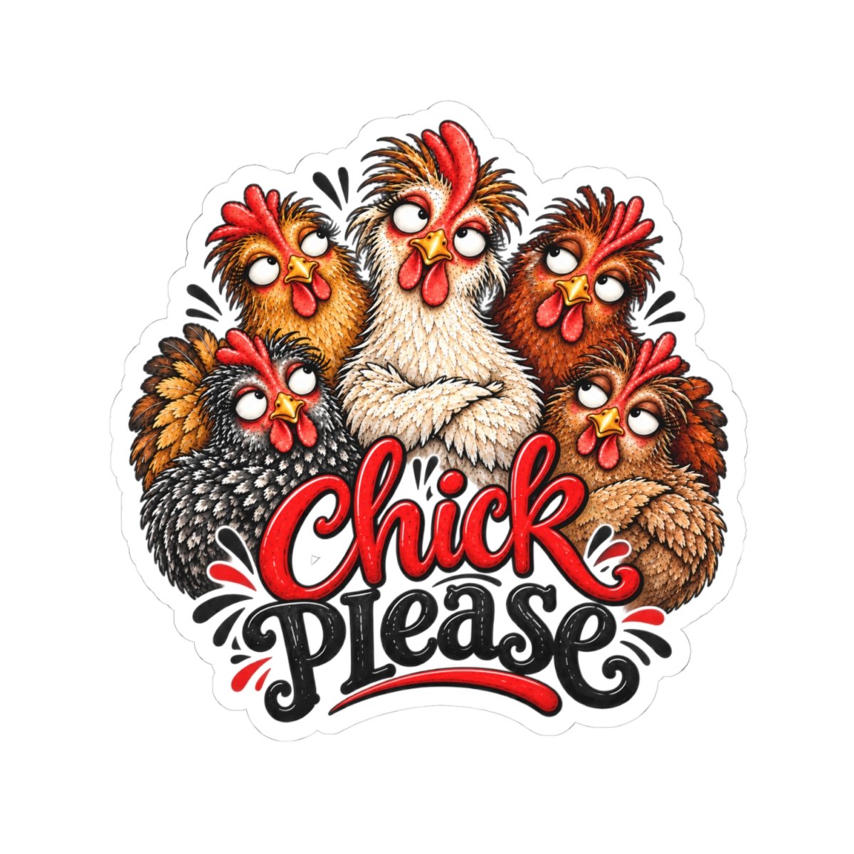 Chick Please Sticker — Funny Chicken Kiss-Cut Decal for Laptops, Water Bottles & Gifts - Image 4