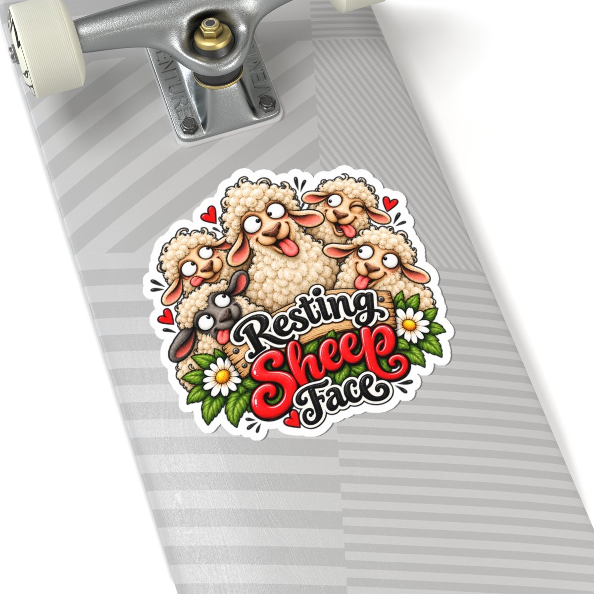 Resting Sheep Face Sticker — Cute Sheep Kiss-Cut Vinyl Decal - Image 8