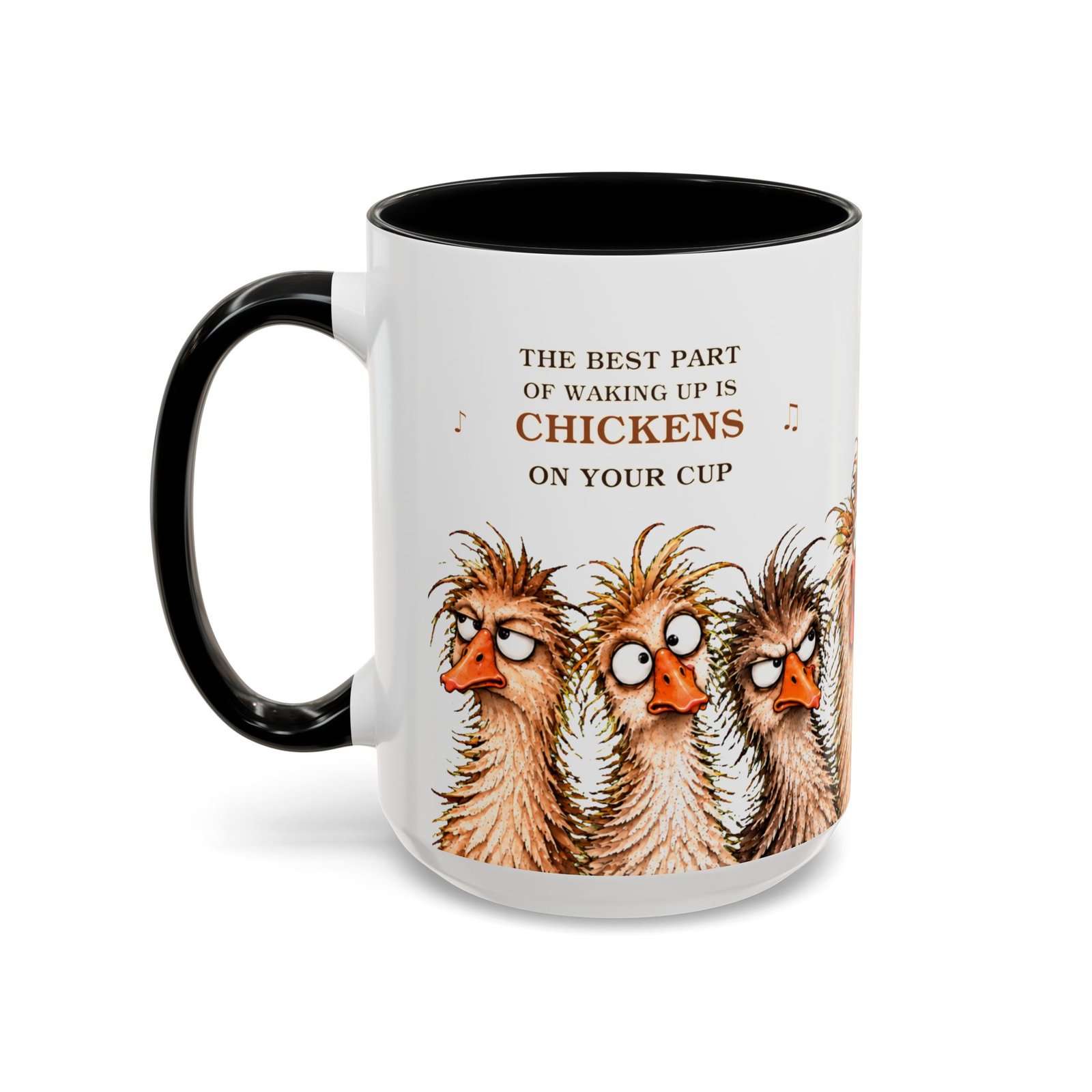 Funny Chicken Coffee Mug – “The Best Part of Waking Up Is Chickens on Your Cup” Accent Mug for Lefties - Image 8