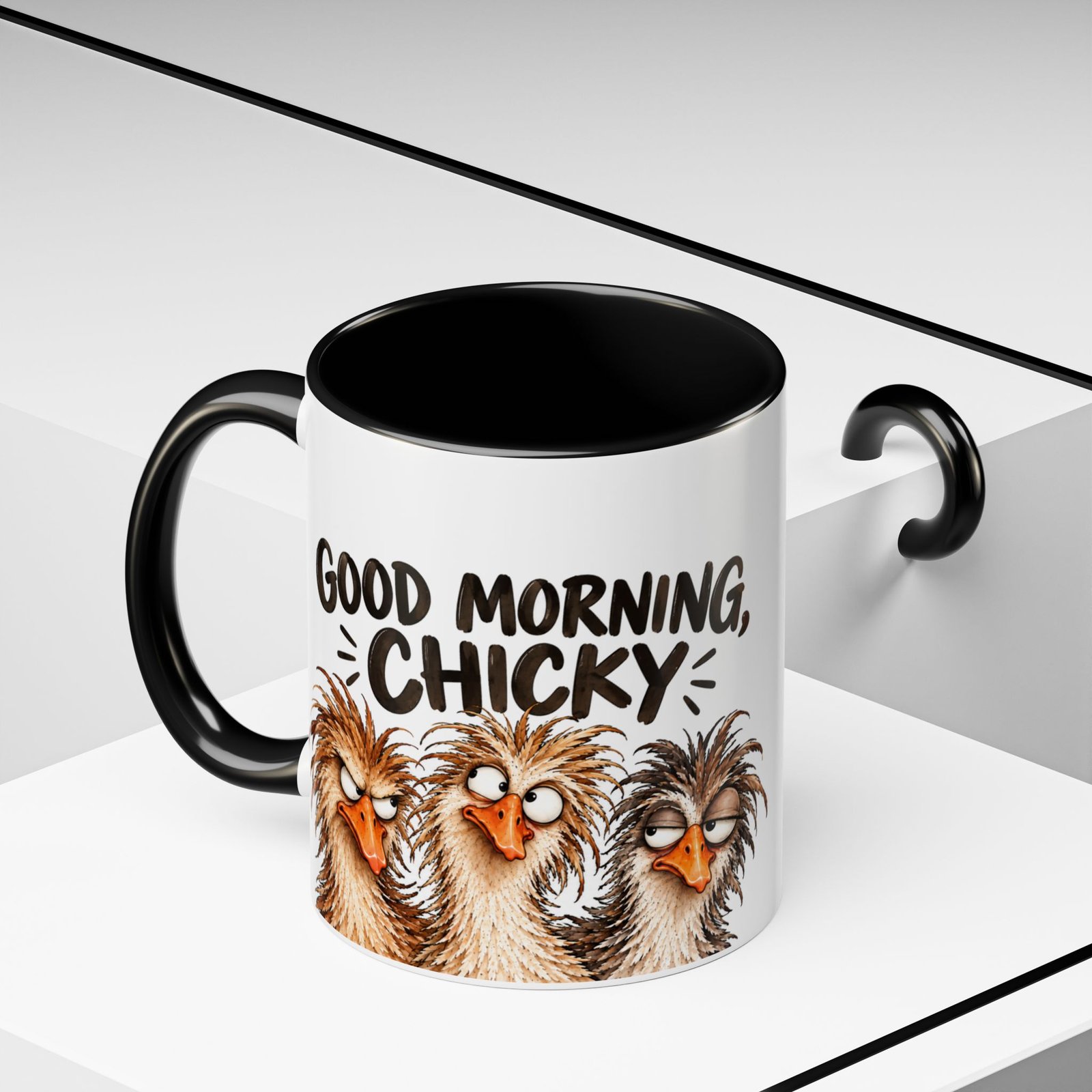 Funny Morning Grumpy Birds Coffee Mug – "Morning, Lucky" Accent Ceramic Mug for Lefties - Image 10