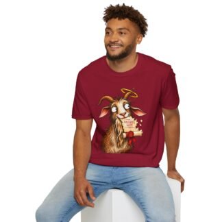 Naughty or Nice Goat T-Shirt — Cute Halo Goat Graphic Tee