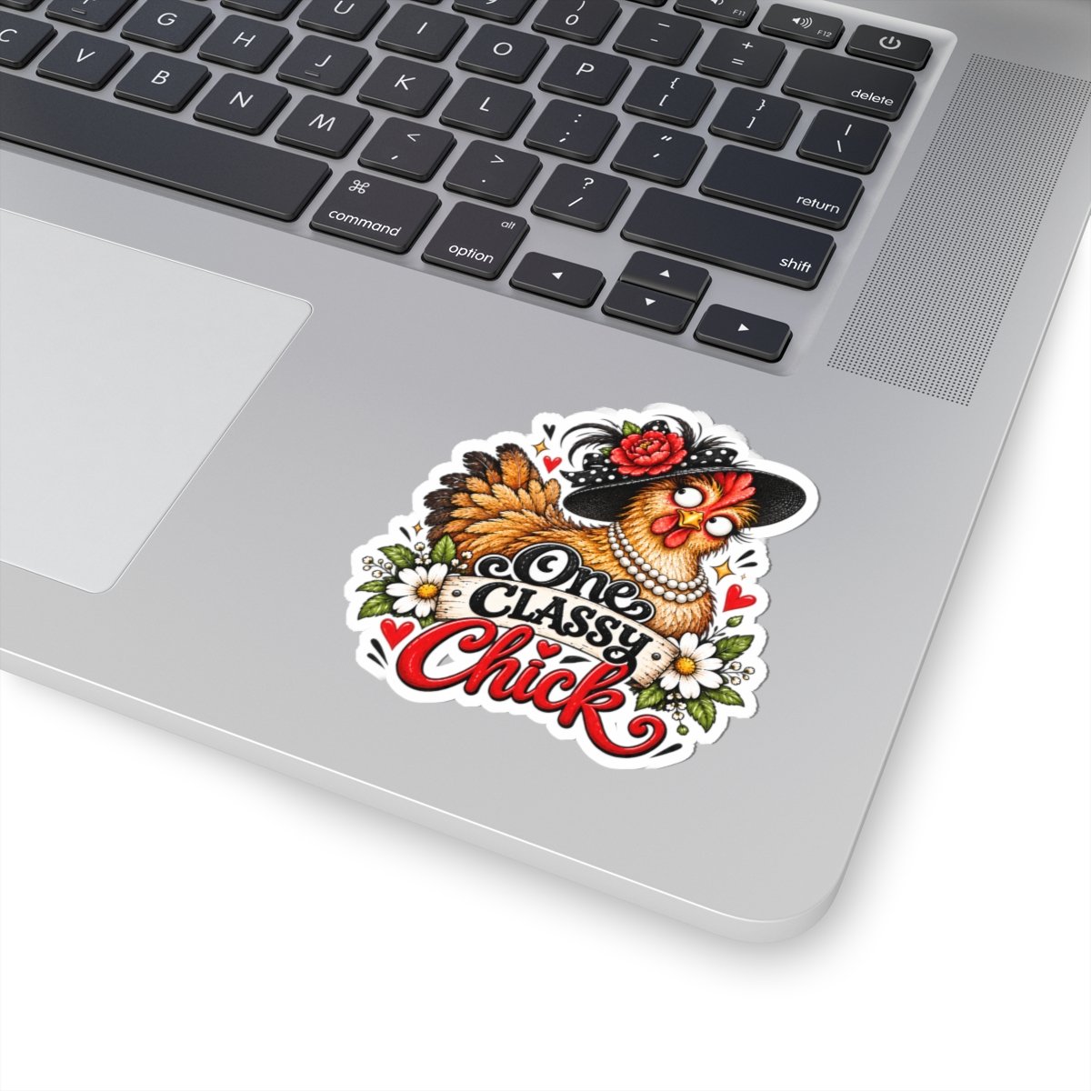 One Classy Chick Chicken Kiss-Cut Sticker - Image 2