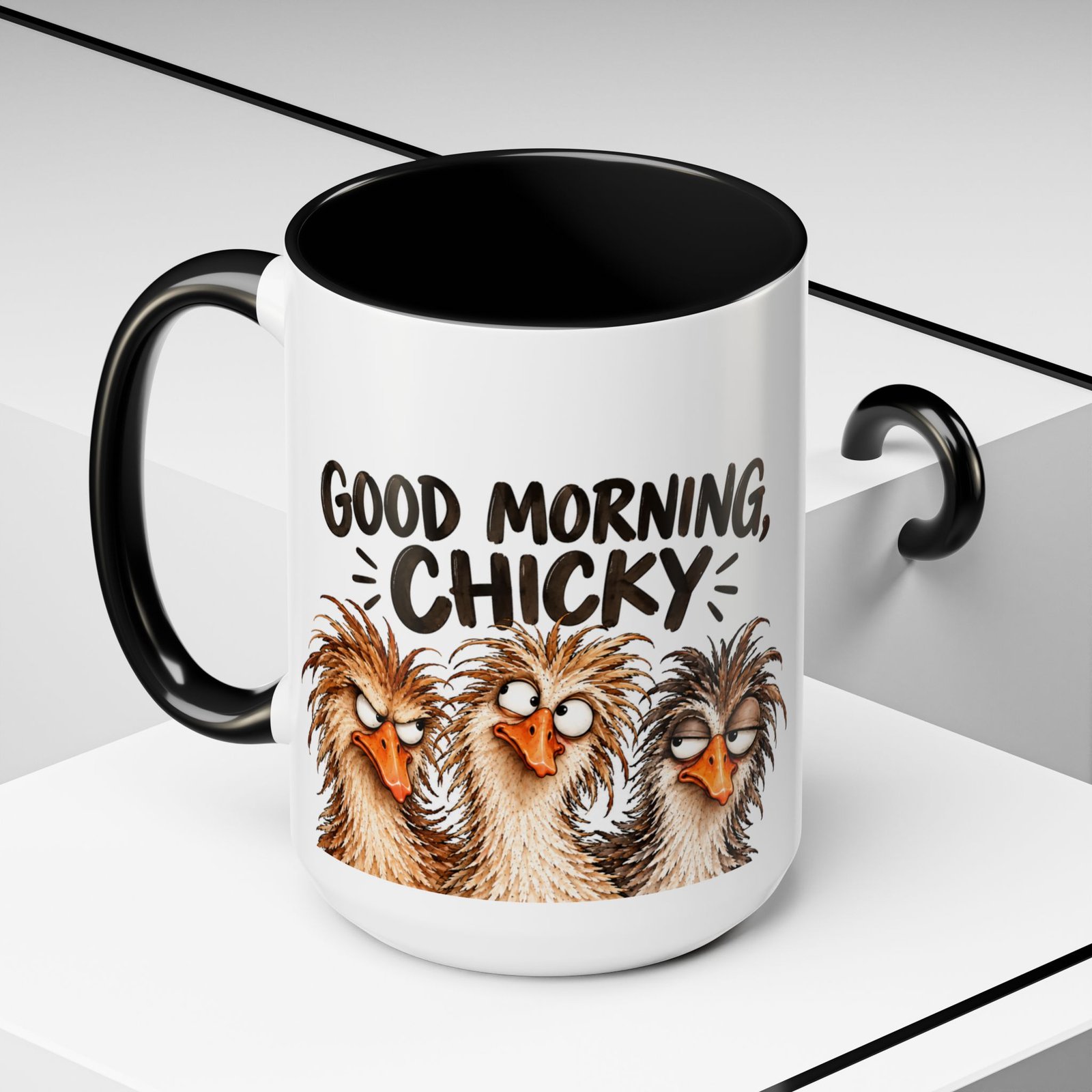 Funny Morning Grumpy Birds Coffee Mug – "Morning, Lucky" Accent Ceramic Mug for Lefties - Image 20
