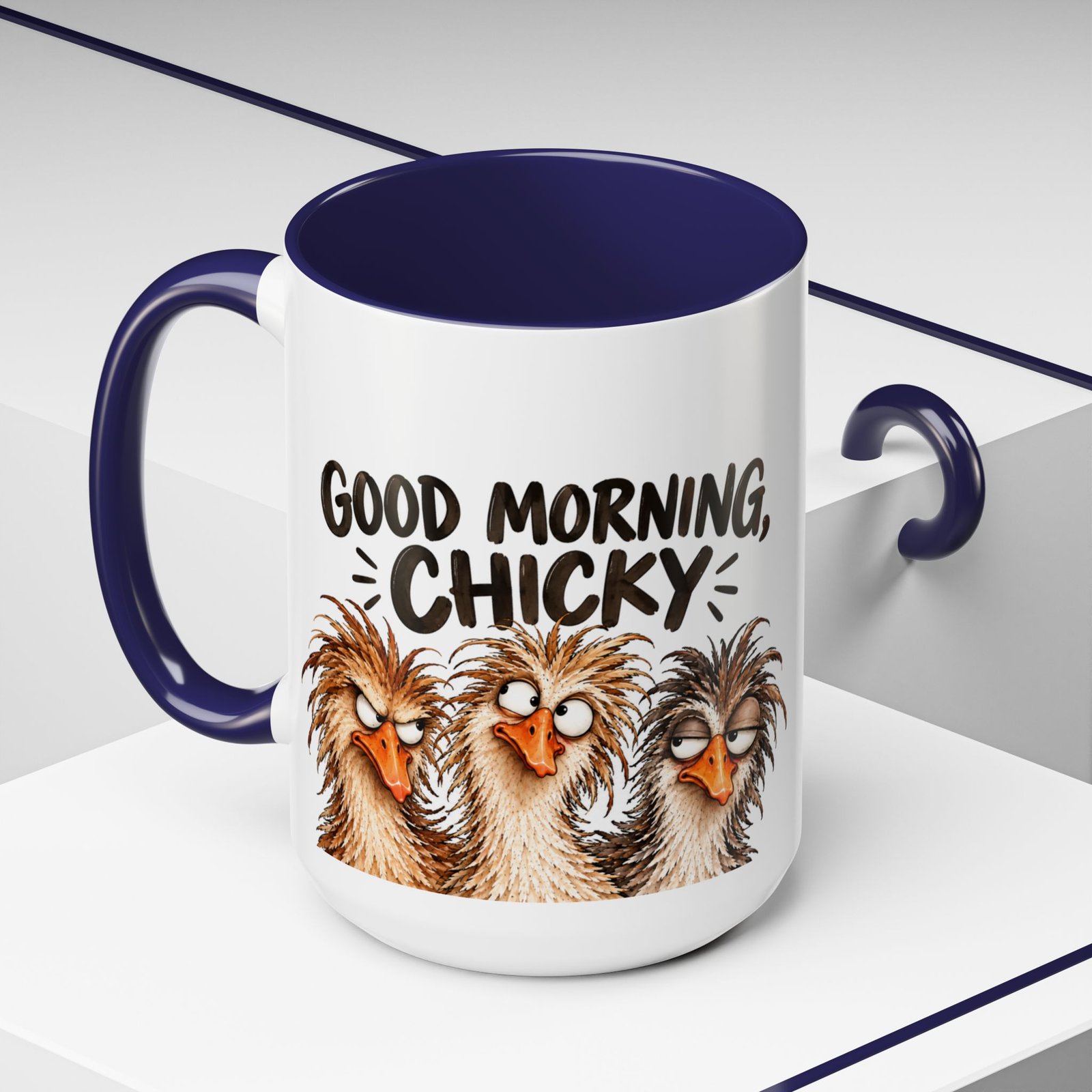 Funny Morning Grumpy Birds Coffee Mug – "Morning, Lucky" Accent Ceramic Mug for Lefties - Image 25