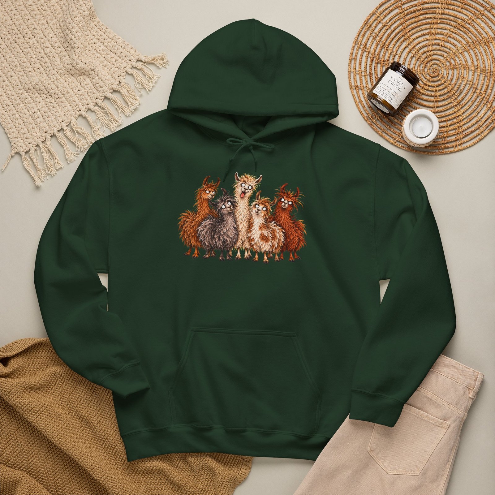 Llama Squad Graphic Hoodie — Cute Cartoon Llamas Pullover - Image 12