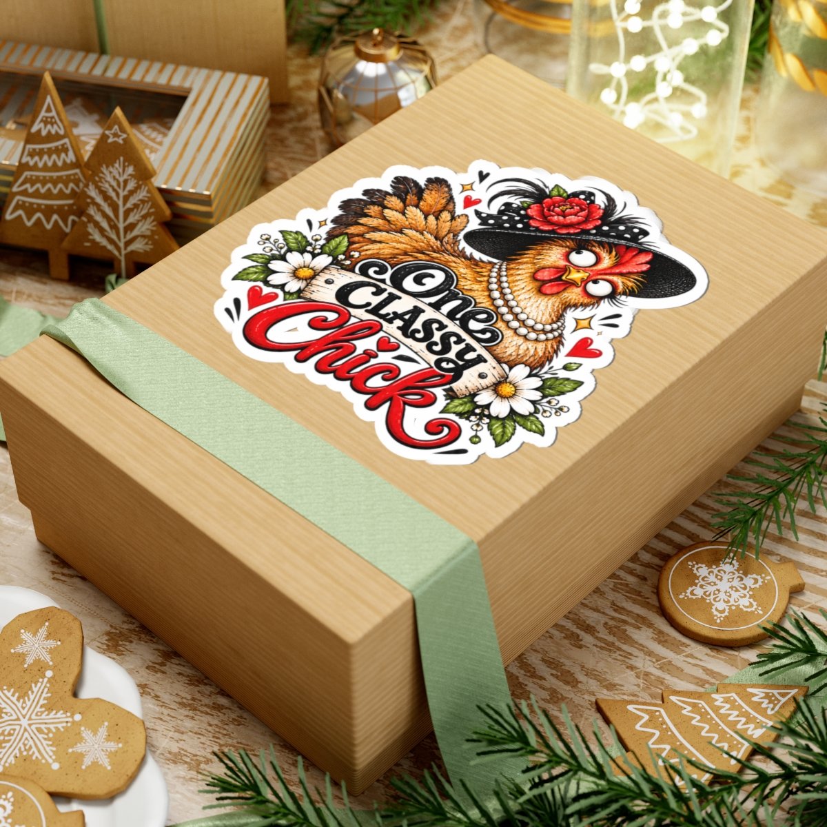 One Classy Chick Chicken Kiss-Cut Sticker - Image 9