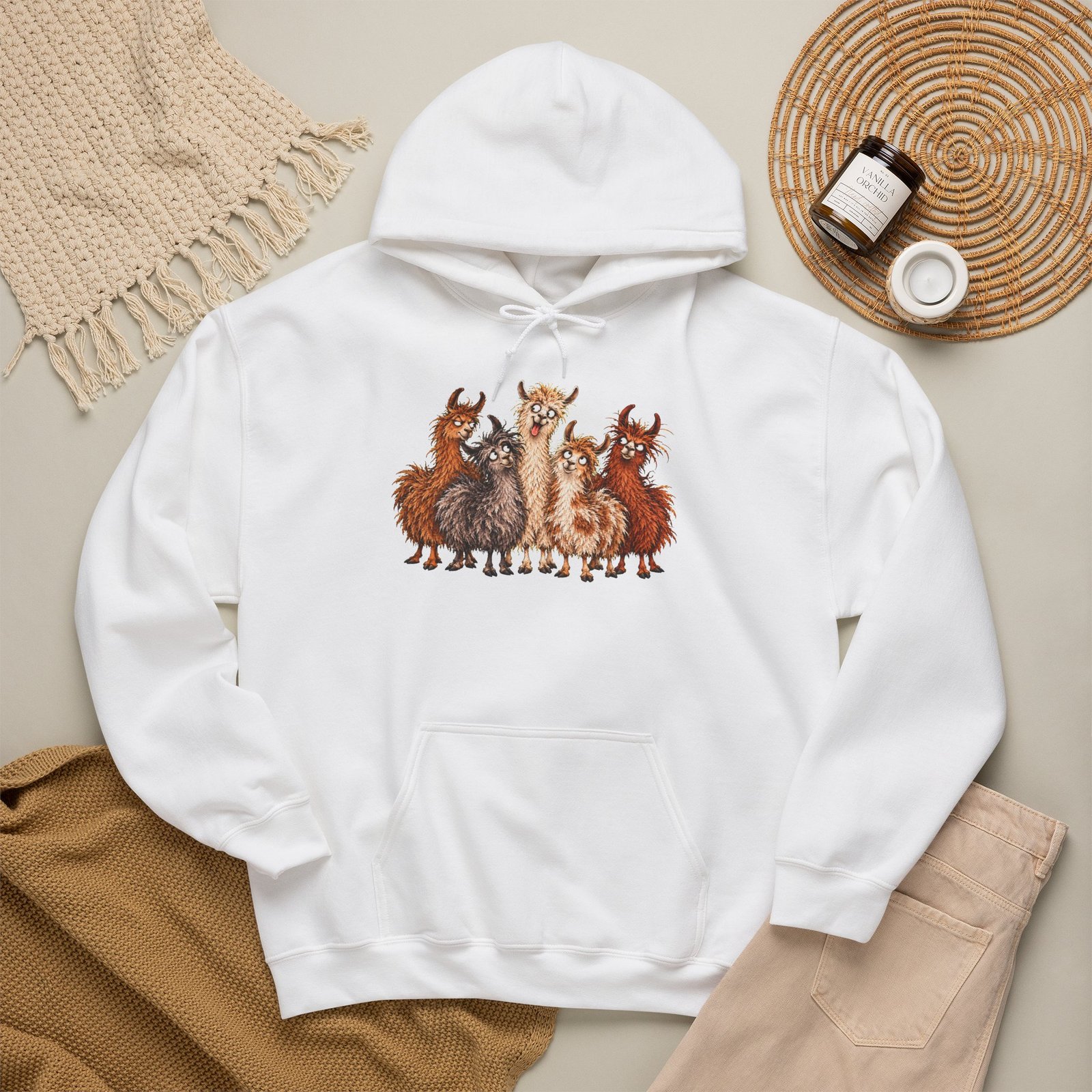 Llama Squad Graphic Hoodie — Cute Cartoon Llamas Pullover - Image 6