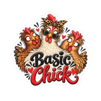 Basic Chick Sticker — Cute Hen Design, Funny Farm Animal Laptop Decal