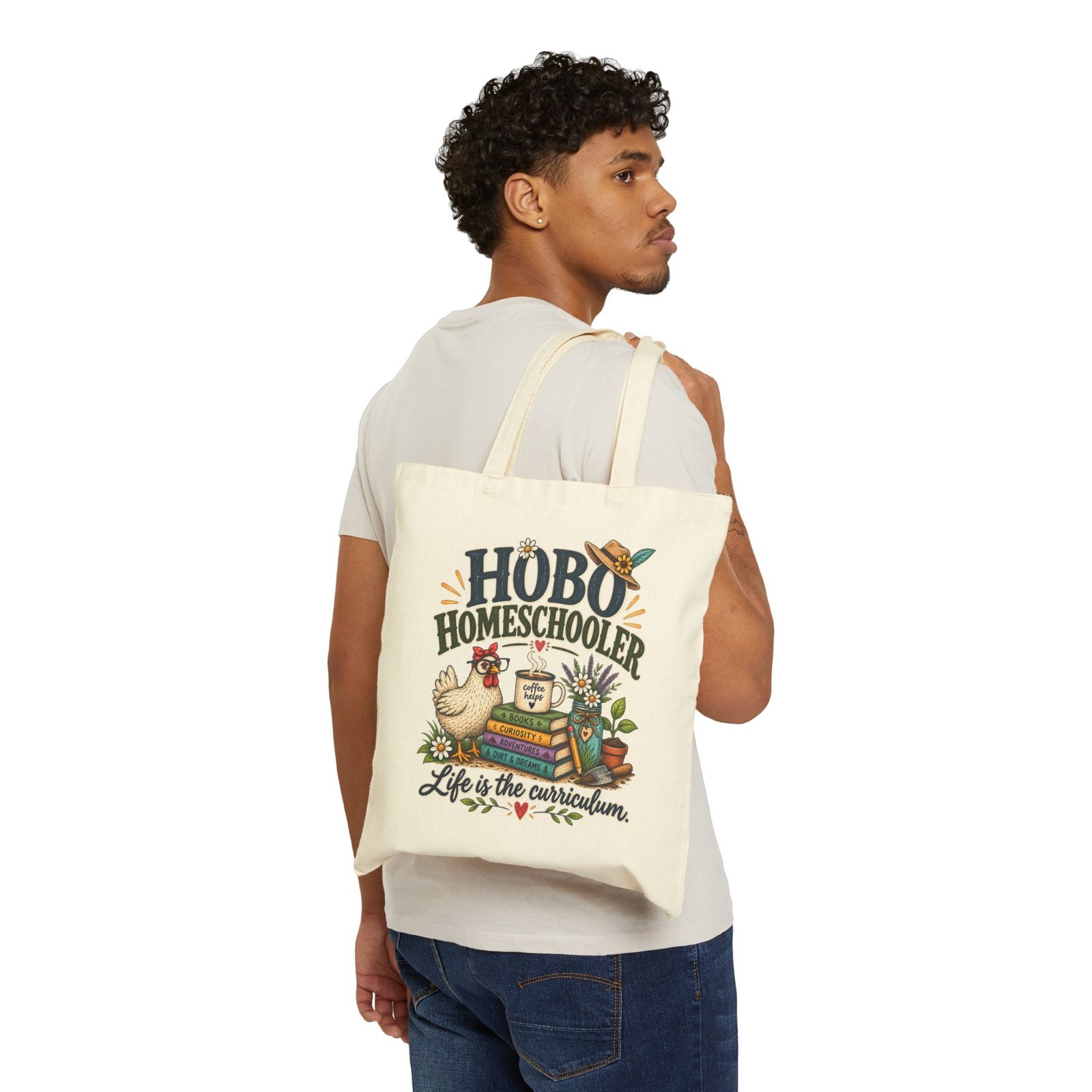 Tote Bag — "Hobo Homeschooler: Life Is The Curriculum" Canvas Tote - Image 6