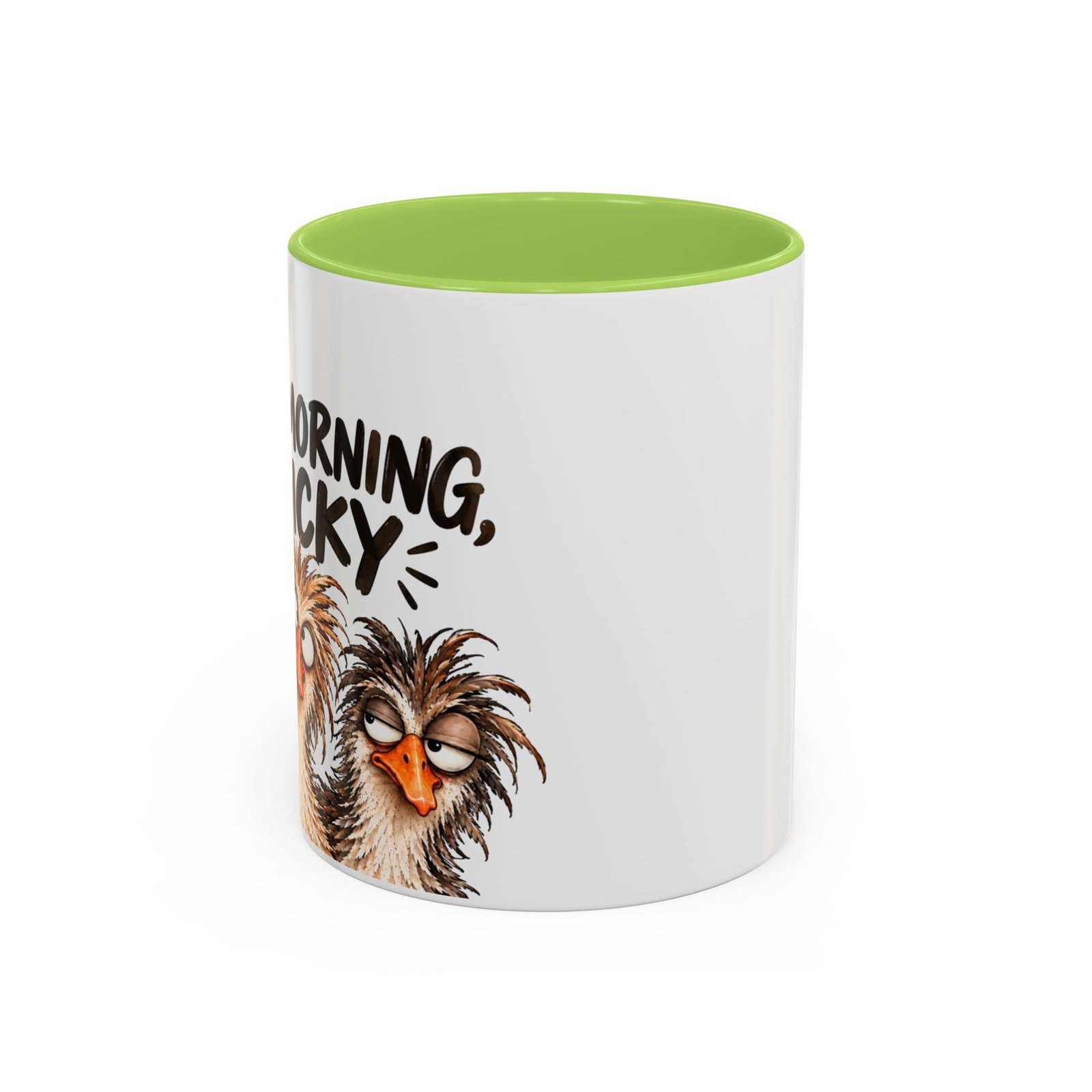 Funny Morning Grumpy Birds Coffee Mug – "Morning, Lucky" Accent Ceramic Mug for Lefties - Image 2