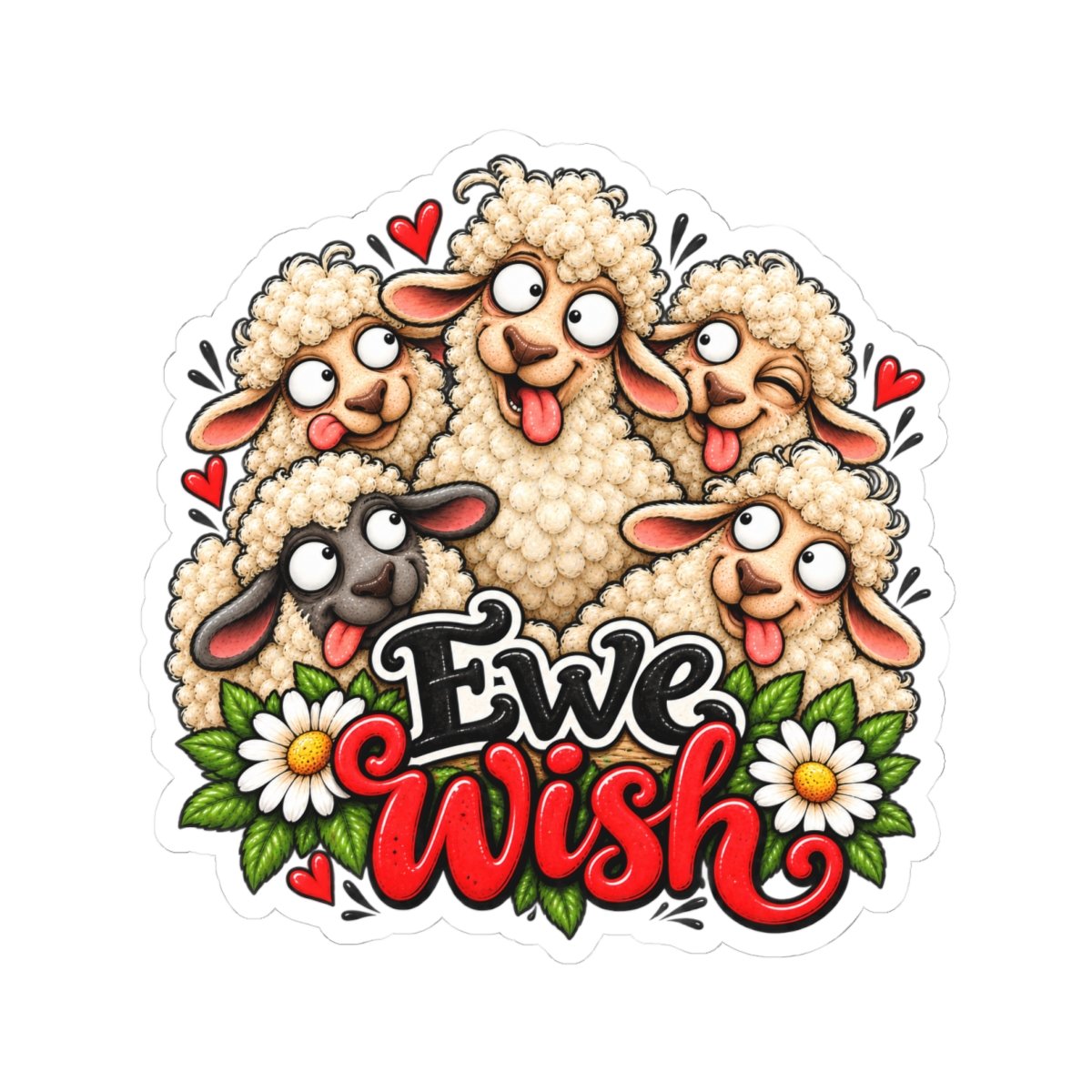 Ewe Wish Sheep Sticker — Cute Punny Animal Kiss-Cut Decal - Image 7