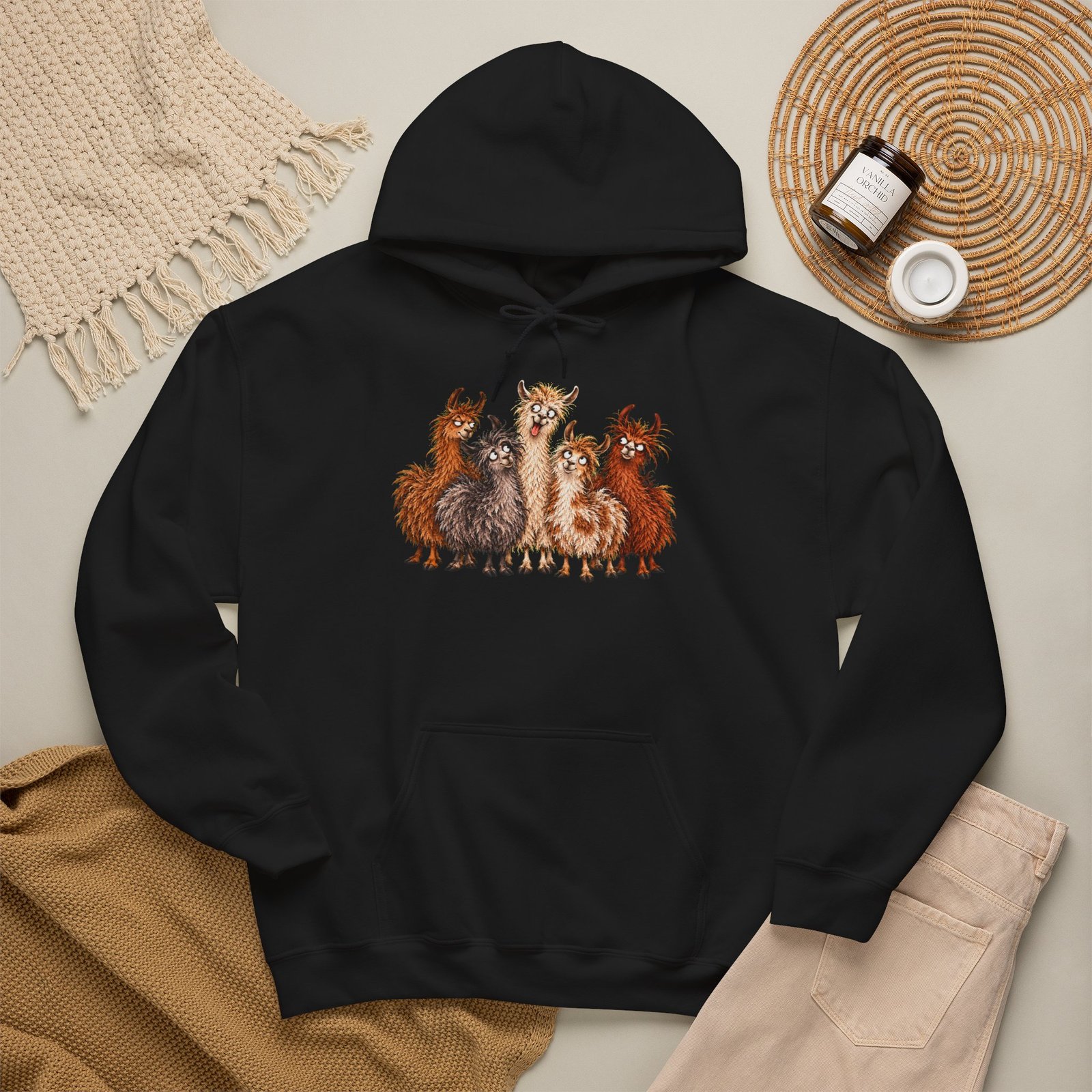 Llama Squad Graphic Hoodie — Cute Cartoon Llamas Pullover - Image 9