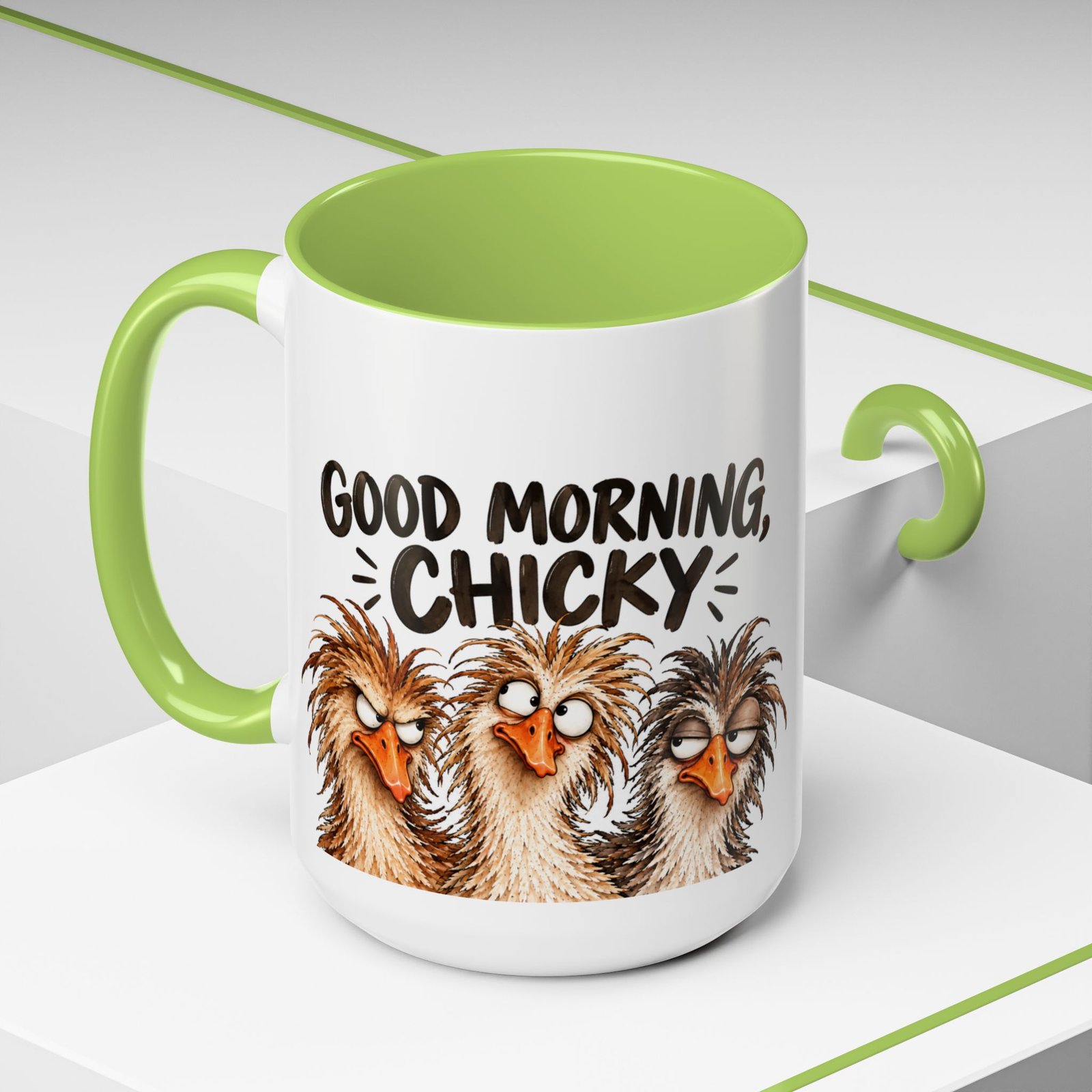 Funny Morning Grumpy Birds Coffee Mug – "Morning, Lucky" Accent Ceramic Mug for Lefties - Image 40