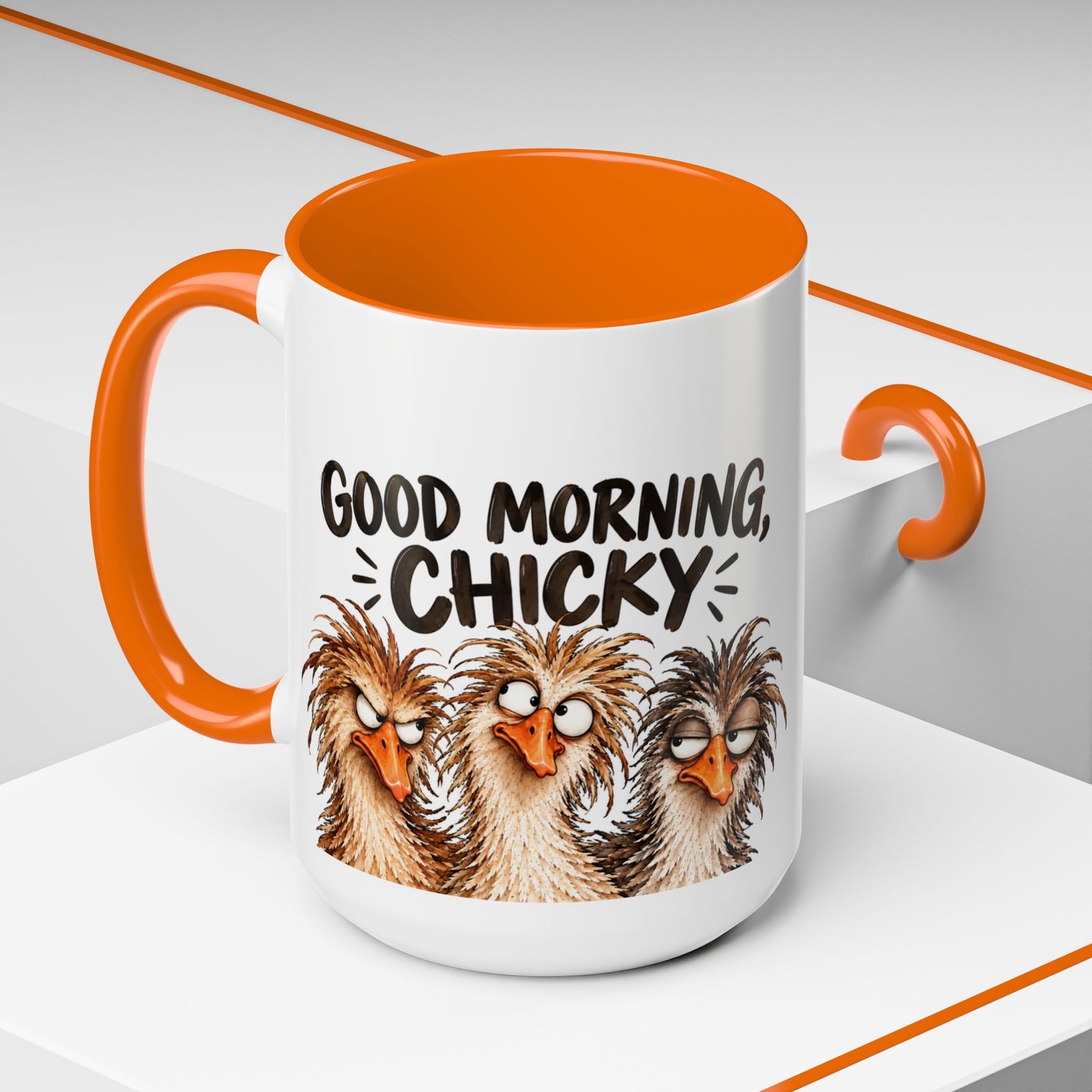 Funny Morning Grumpy Birds Coffee Mug – "Morning, Lucky" Accent Ceramic Mug for Lefties - Image 35
