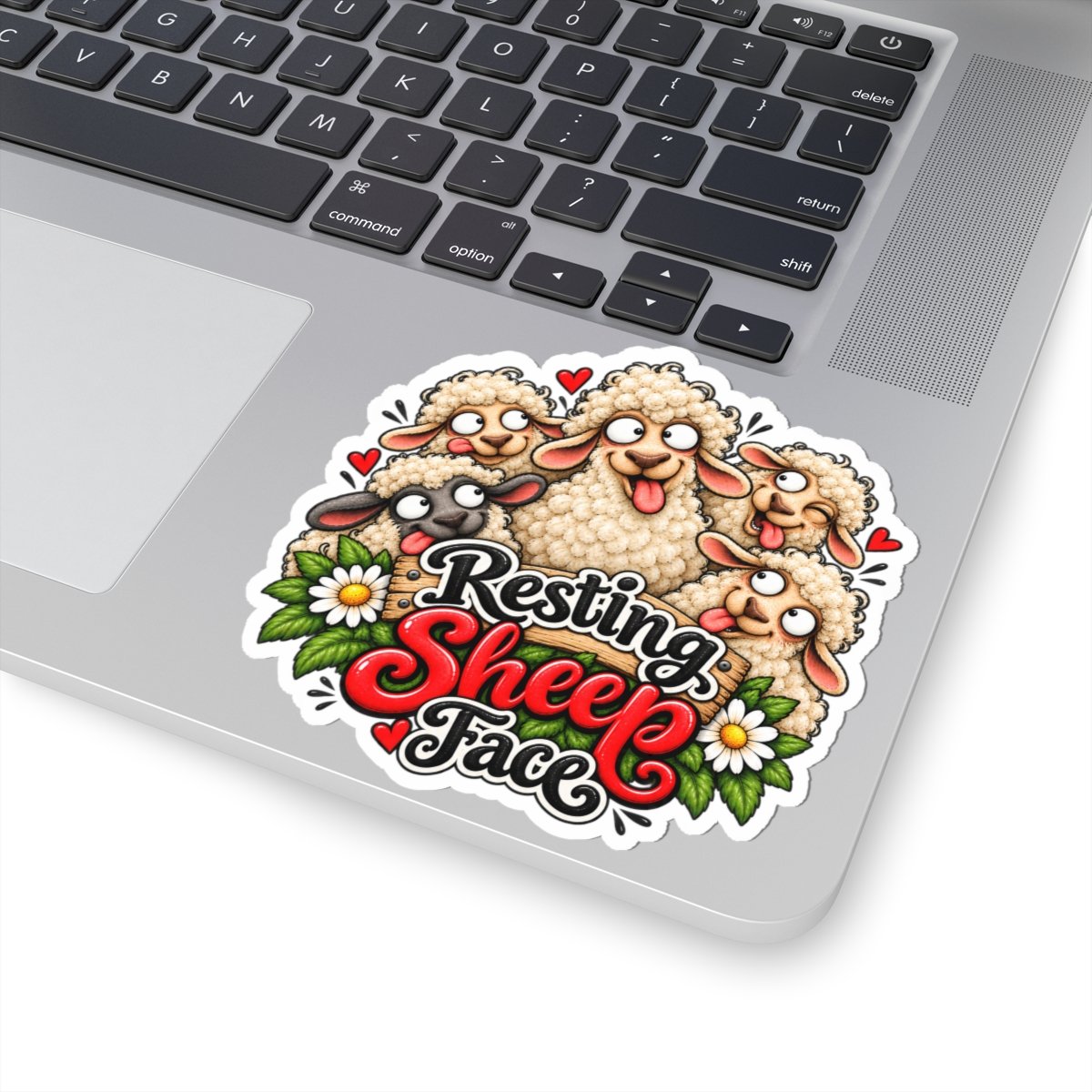 Resting Sheep Face Sticker — Cute Sheep Kiss-Cut Vinyl Decal - Image 5