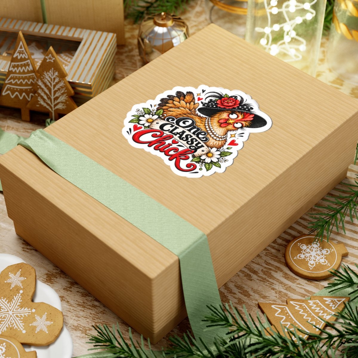 One Classy Chick Chicken Kiss-Cut Sticker - Image 6