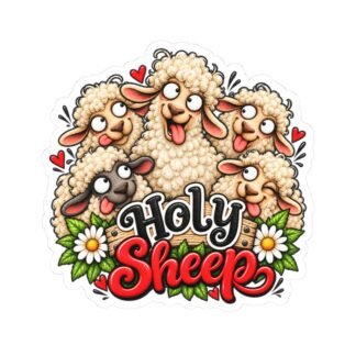 Holy Sheep Cute Cartoon Sticker — Funny Farm Animal Kiss-Cut Decal