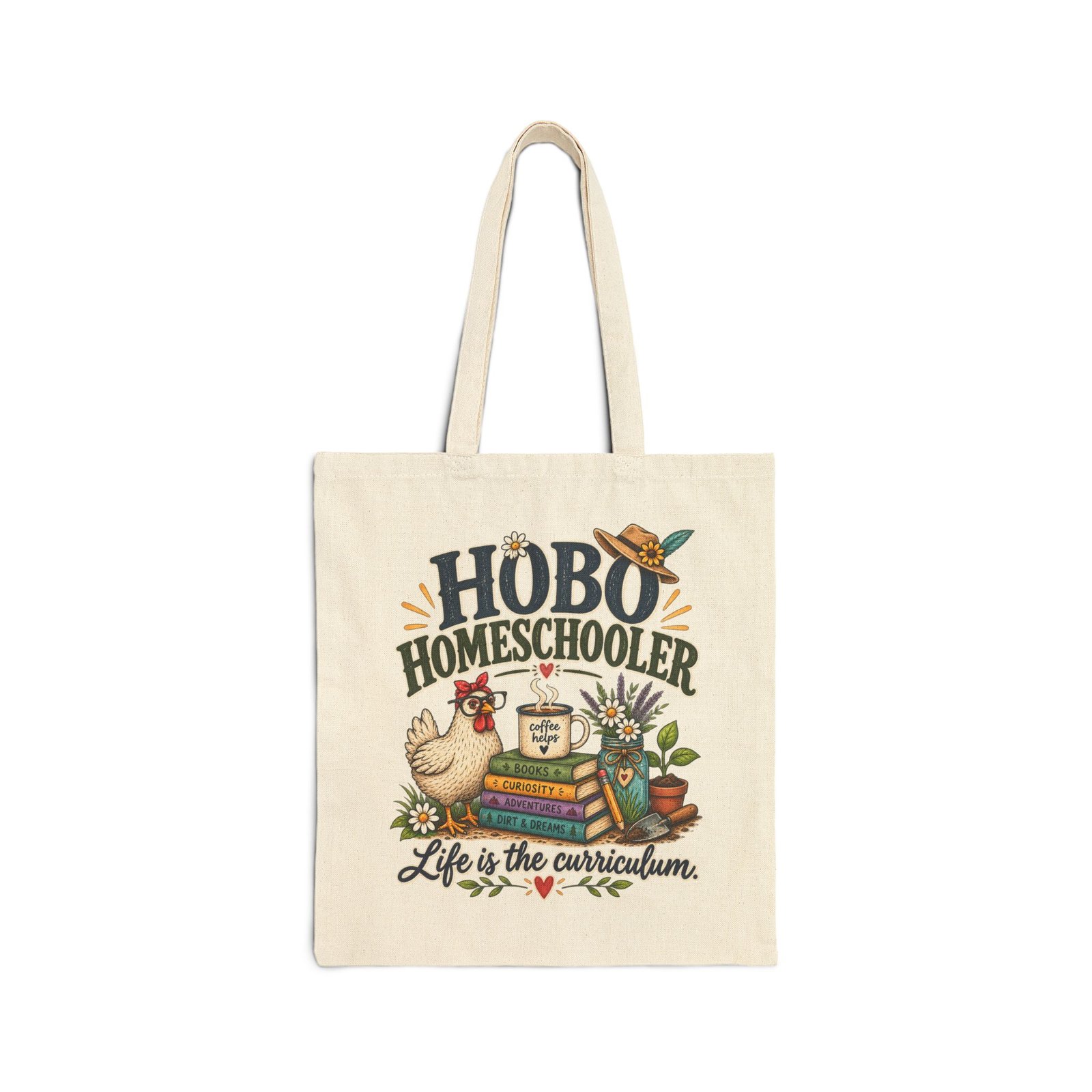 Tote Bag — "Hobo Homeschooler: Life Is The Curriculum" Canvas Tote - Image 8