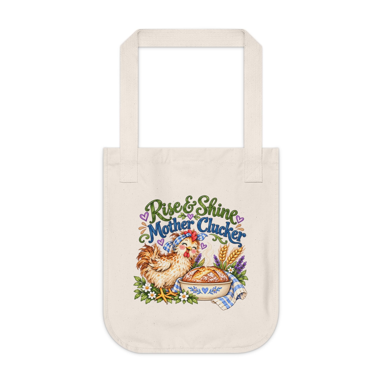 Tote — "Rise & Shine Mother Clucker" Chicken Farmhouse Canvas Tote - Image 2