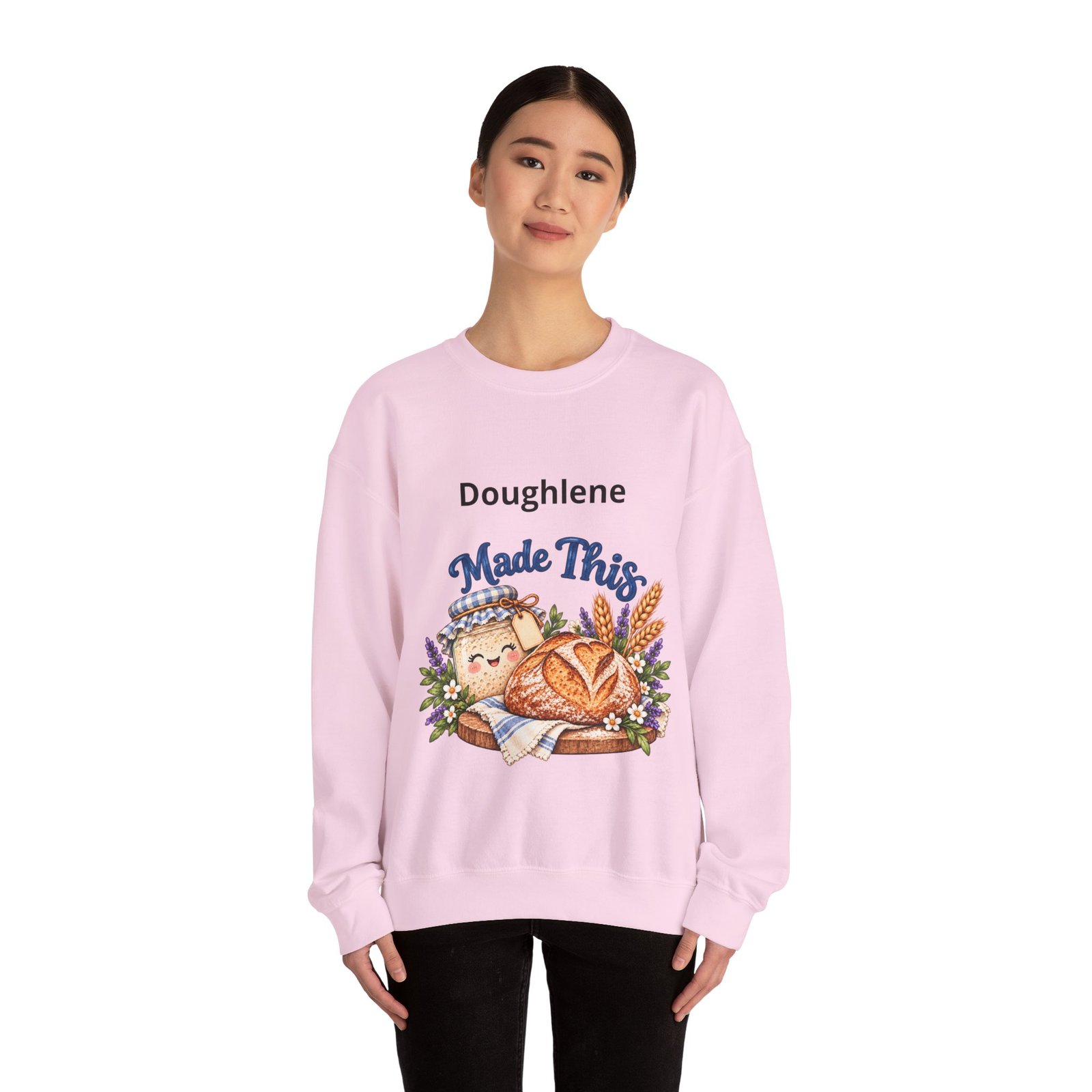 “Doughlene Made This” Sourdough Baker Crewneck Sweatshirt - Personalize With Your Sourdough's Name IKYK - Image 30